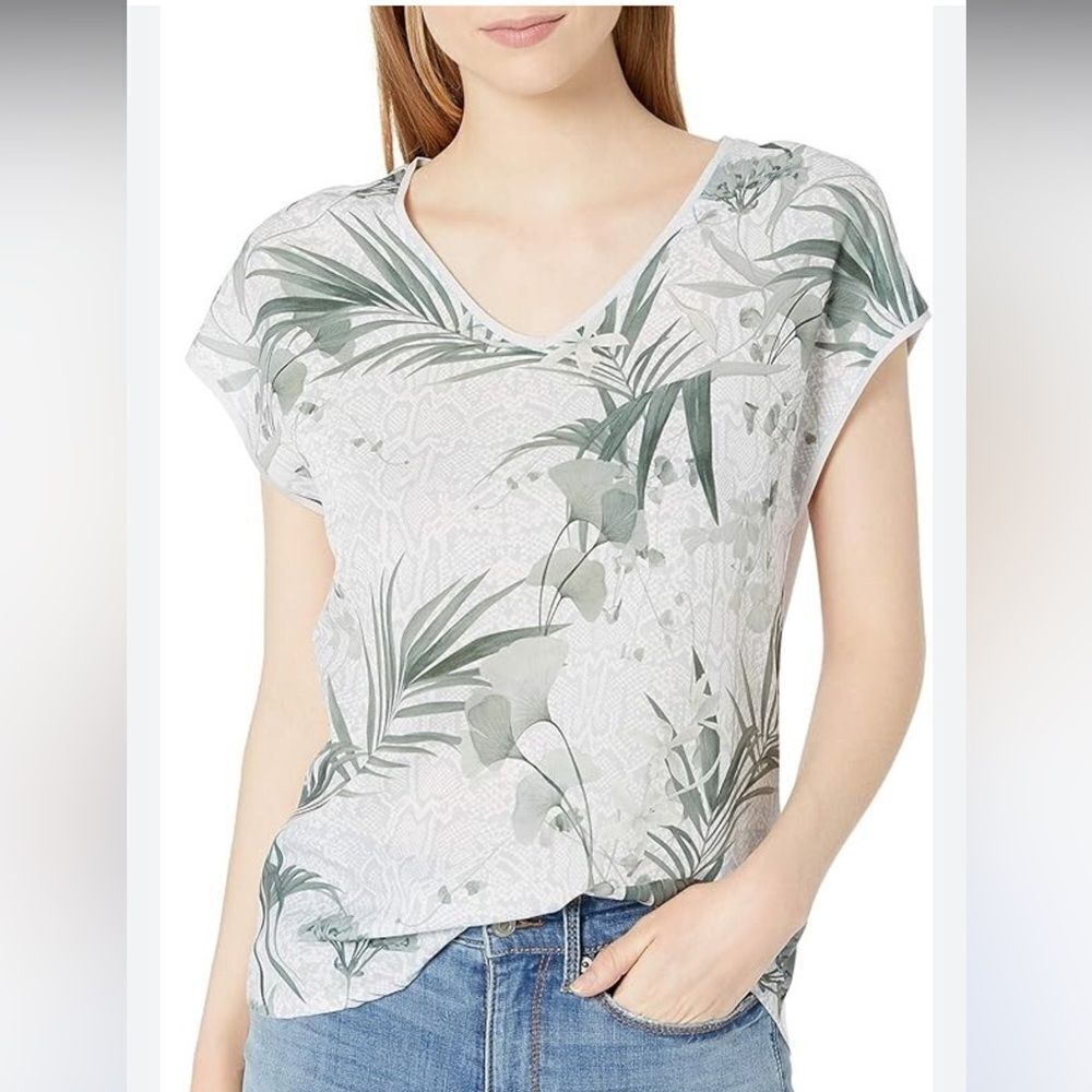 Ted Baker London Floral Gray Tshirt Top 2